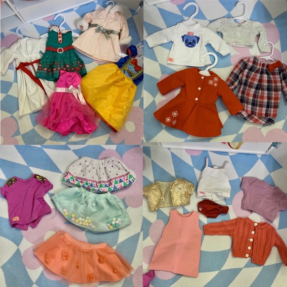 American Girl BATT Wood Doll Wardrobe Closet, Egg Chair W/Ottoman & Many Outfits - Picture 8 of 12